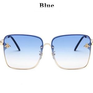 Metal Oversized Rimless Sunglasses Women